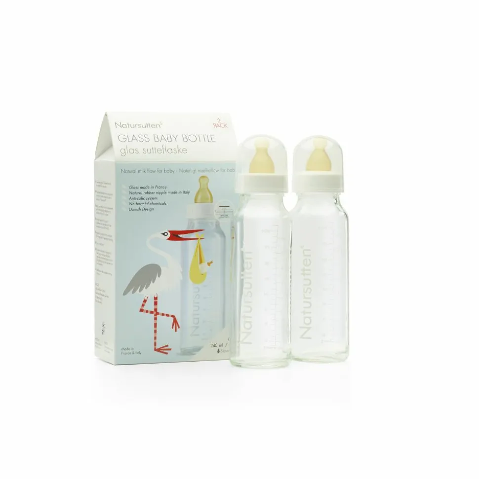 Natursutten Glazen Drinkflessen 240 ml 2 stuks