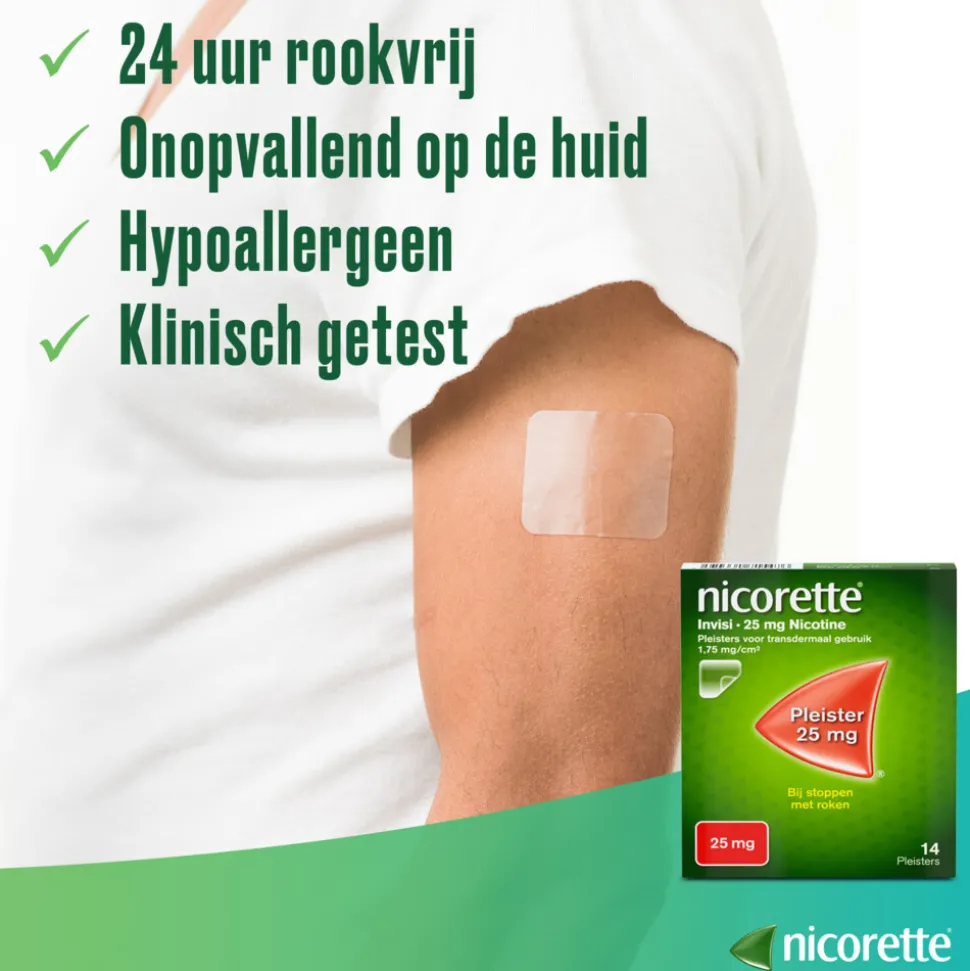 Nicorette Invisi 25 mg Nicotine Pleister 14 stuks