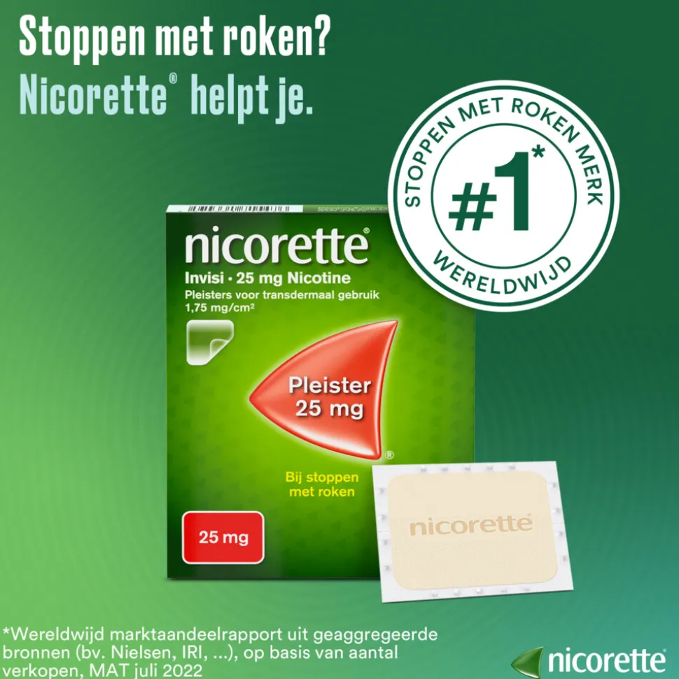 Nicorette Invisi 25 mg Nicotine Pleister 14 stuks