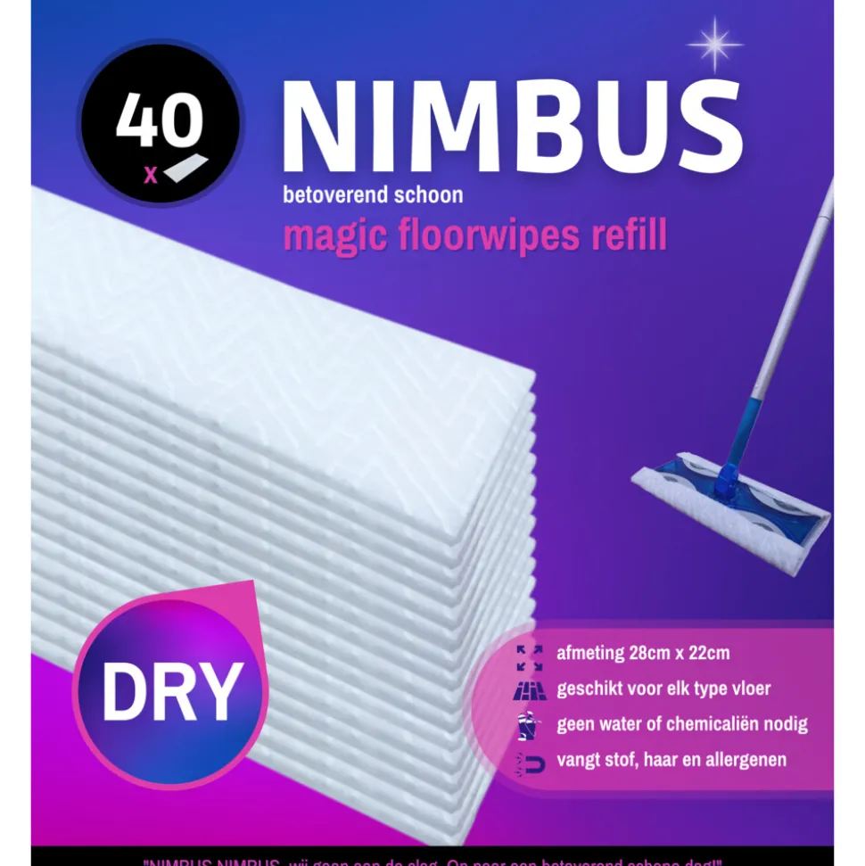 NIMBUS Magic Vloerdoekjes Navulling 40 stuks