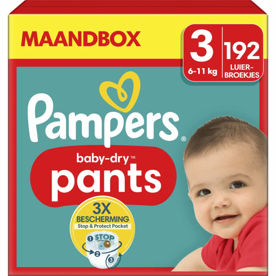 Pampers Baby Dry Luierbroekjes Maat 3 (6-11 kg) 192 stuks