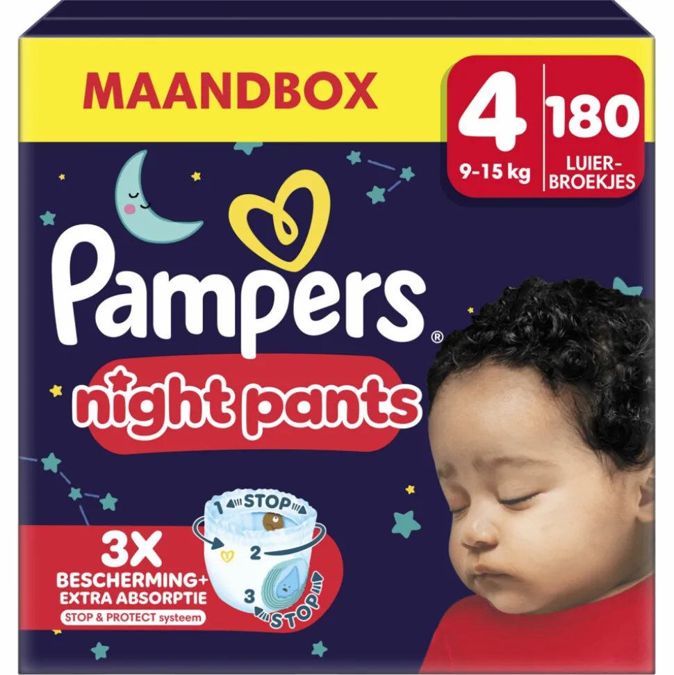 Pampers Baby Dry Night Pants Luierbroekjes Maat 4 (9kg-15kg) 180 stuks