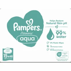 Pampers Billendoekjes Harmonie Aqua 15x48 = 720 stuks