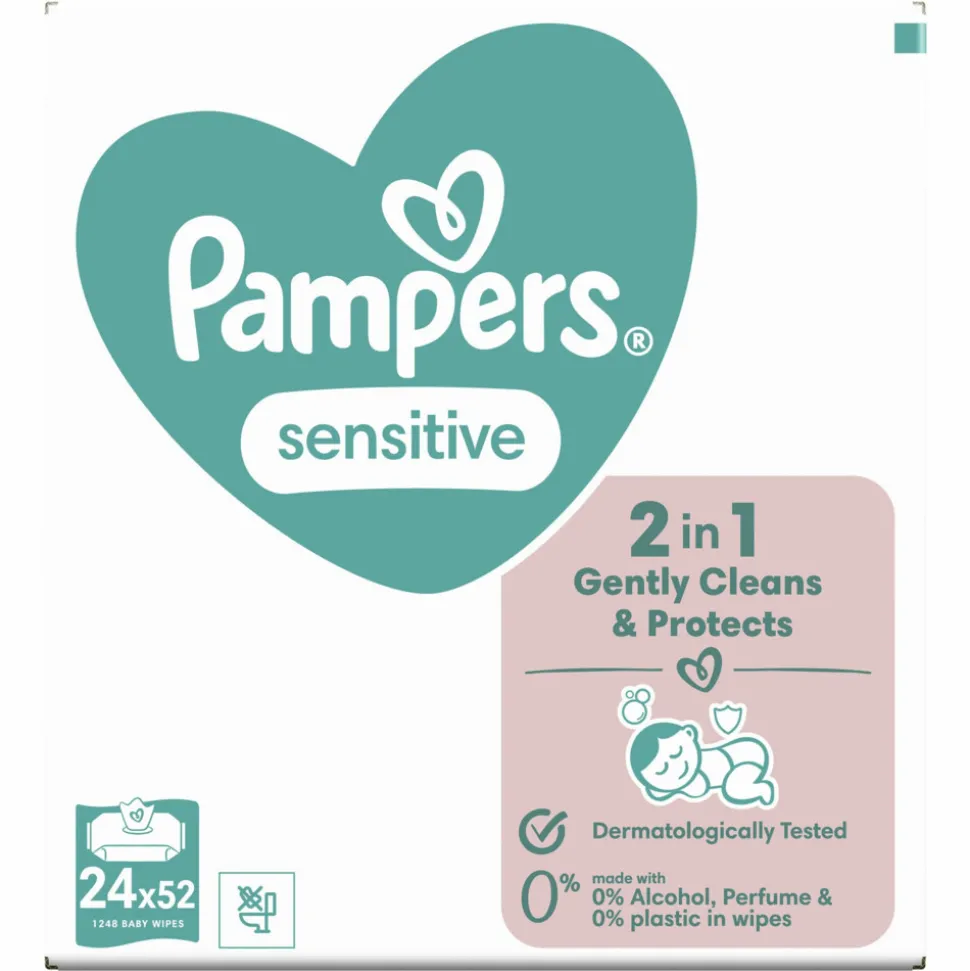 Pampers Billendoekjes Sensitive Navulpak 24x52 = 1248 stuks