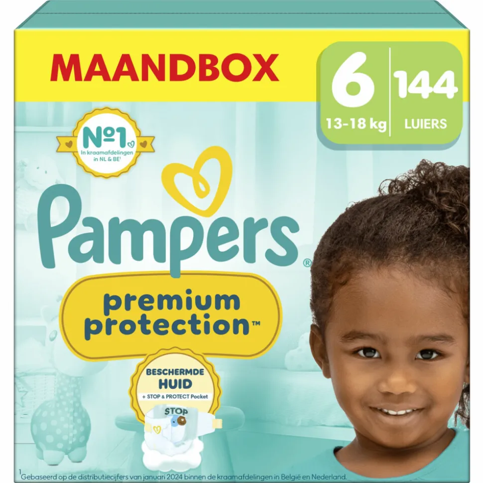 Pampers Premium Protection Luiers Maat 6 (13-18 kg) 144 stuks