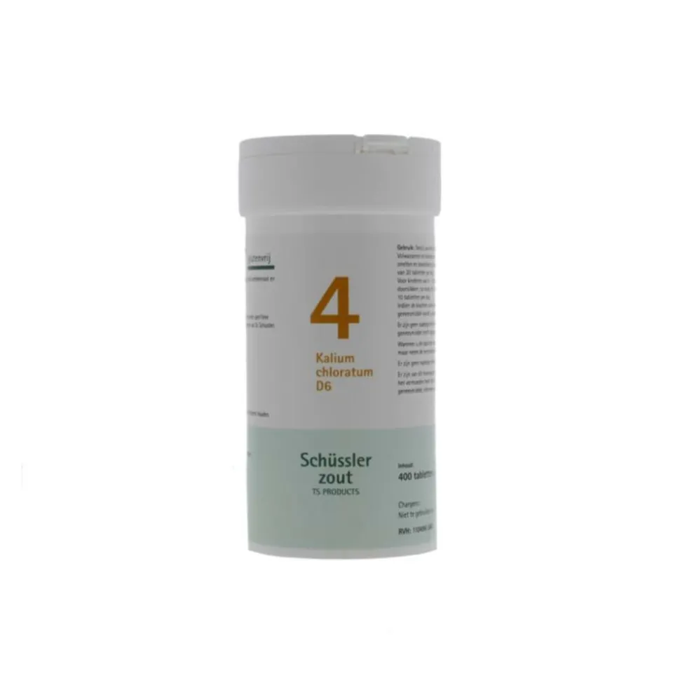 Pfluger Schussler Zout nr 4 Kalium Chloratum D6 400 tabletten