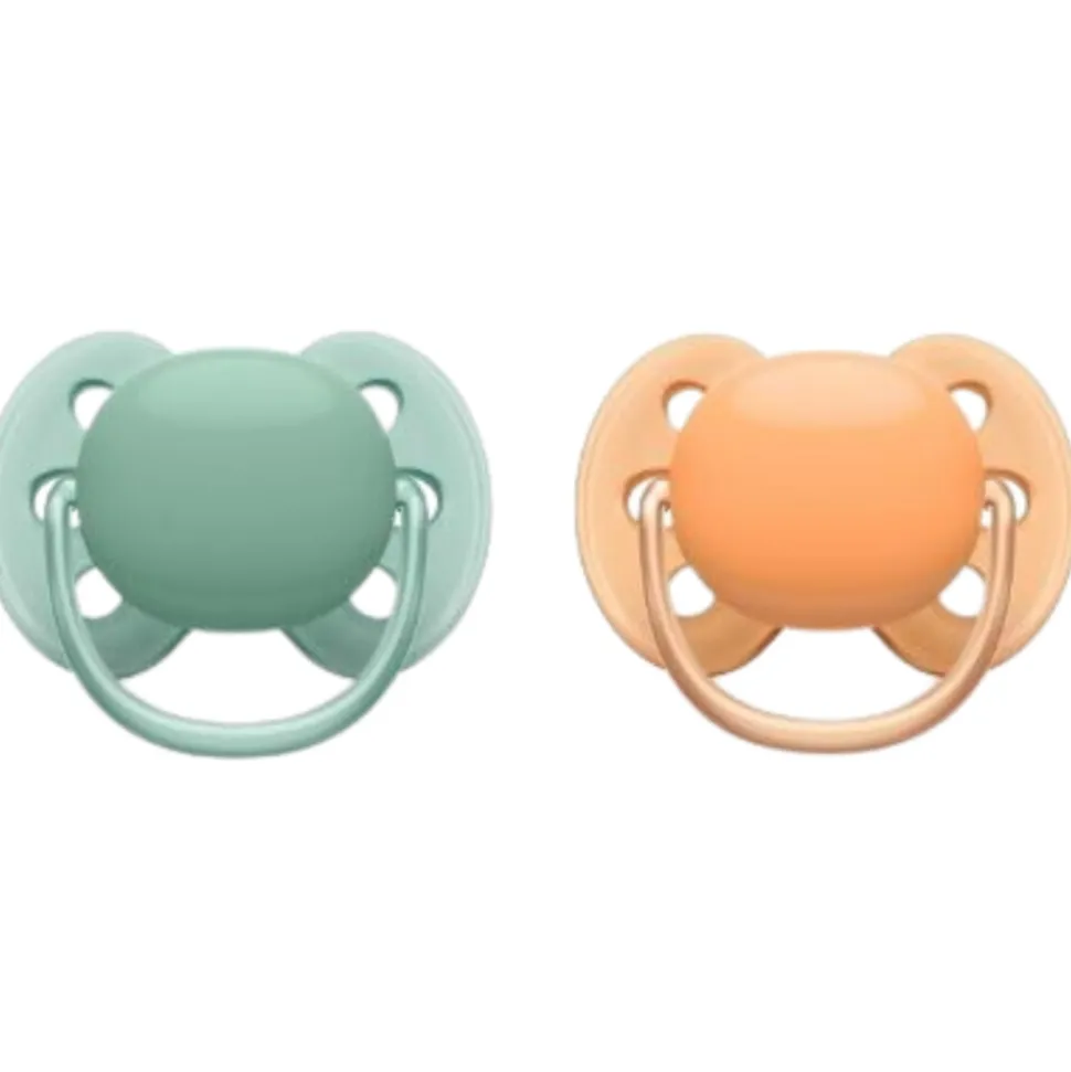 Philips Avent Fopspeen Ultra Soft 0-6 mnd Groen Oranje 2 stuks