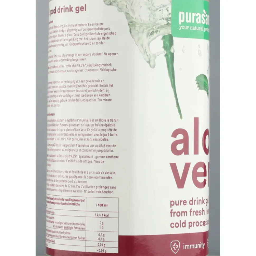 Purasana Aloe Vera Drink Gel (Met Pulp) Bio 1000 ml