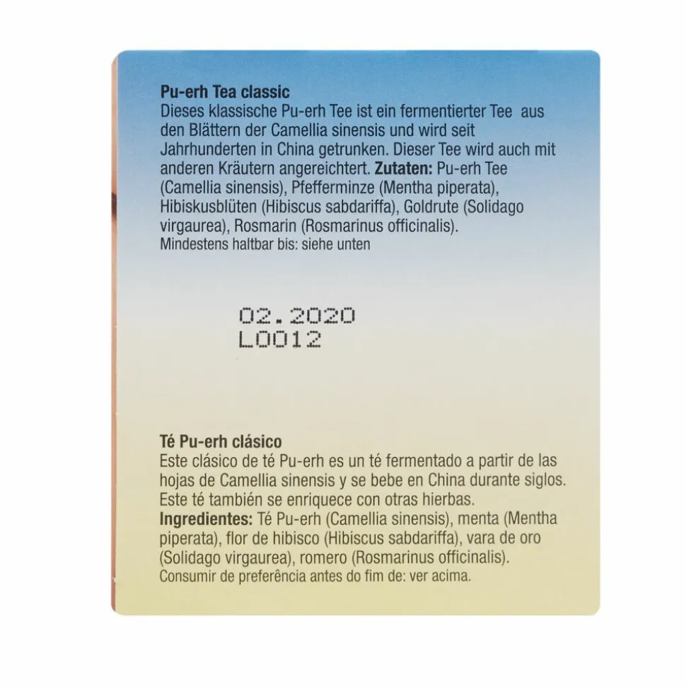 Purasana Pu-Erh Tea 20 Thee Builtjes 36 gr