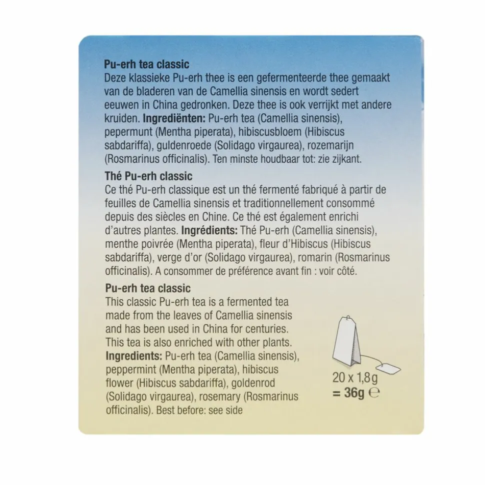 Purasana Pu-Erh Tea 20 Thee Builtjes 36 gr