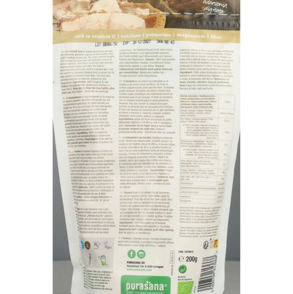 Purasana Superfood Baobab Poeder Bio 200 gr