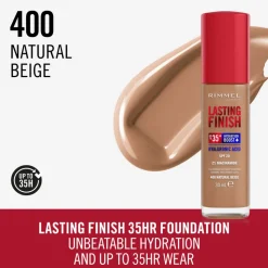 Rimmel Lasting Finish 35H Foundation Natural Beige 400 30 ml