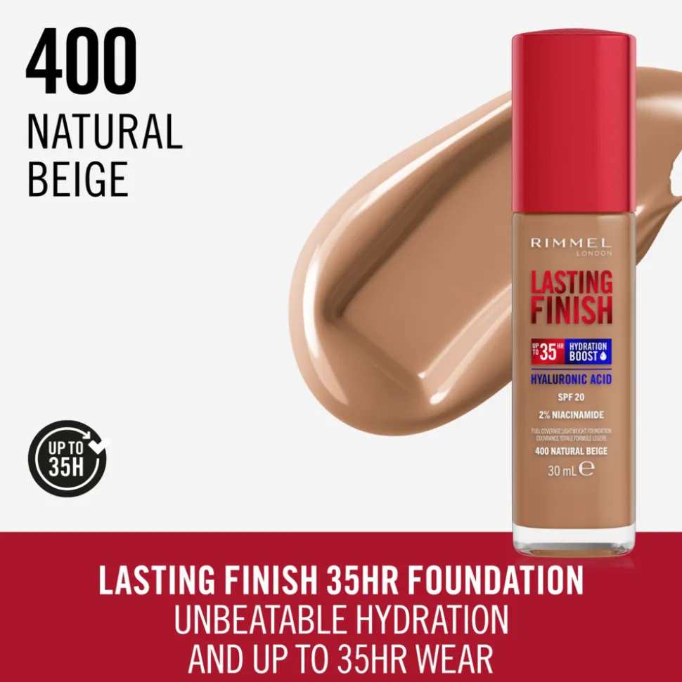 Rimmel Lasting Finish 35H Foundation Natural Beige 400 30 ml