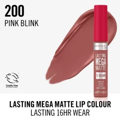 Rimmel Lasting Mega Matte Liquid Lipstick Pink Blink 200 7.4 ml