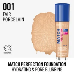 Rimmel Match Perfection Foundation Fair Porcelain 1 30 ml