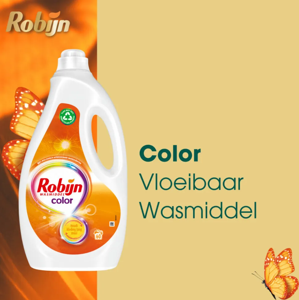 Robijn Vloeibaar Wasmiddel Color 60 Wasbeurten 3 liter