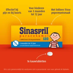 Sinaspril Paracetamol 120 mg 16 kauwtabletten