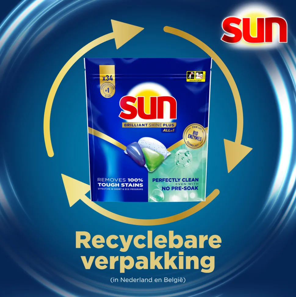 Sun Brilliant Shine+ All-in 1 Vaatwascapsules 34 stuks