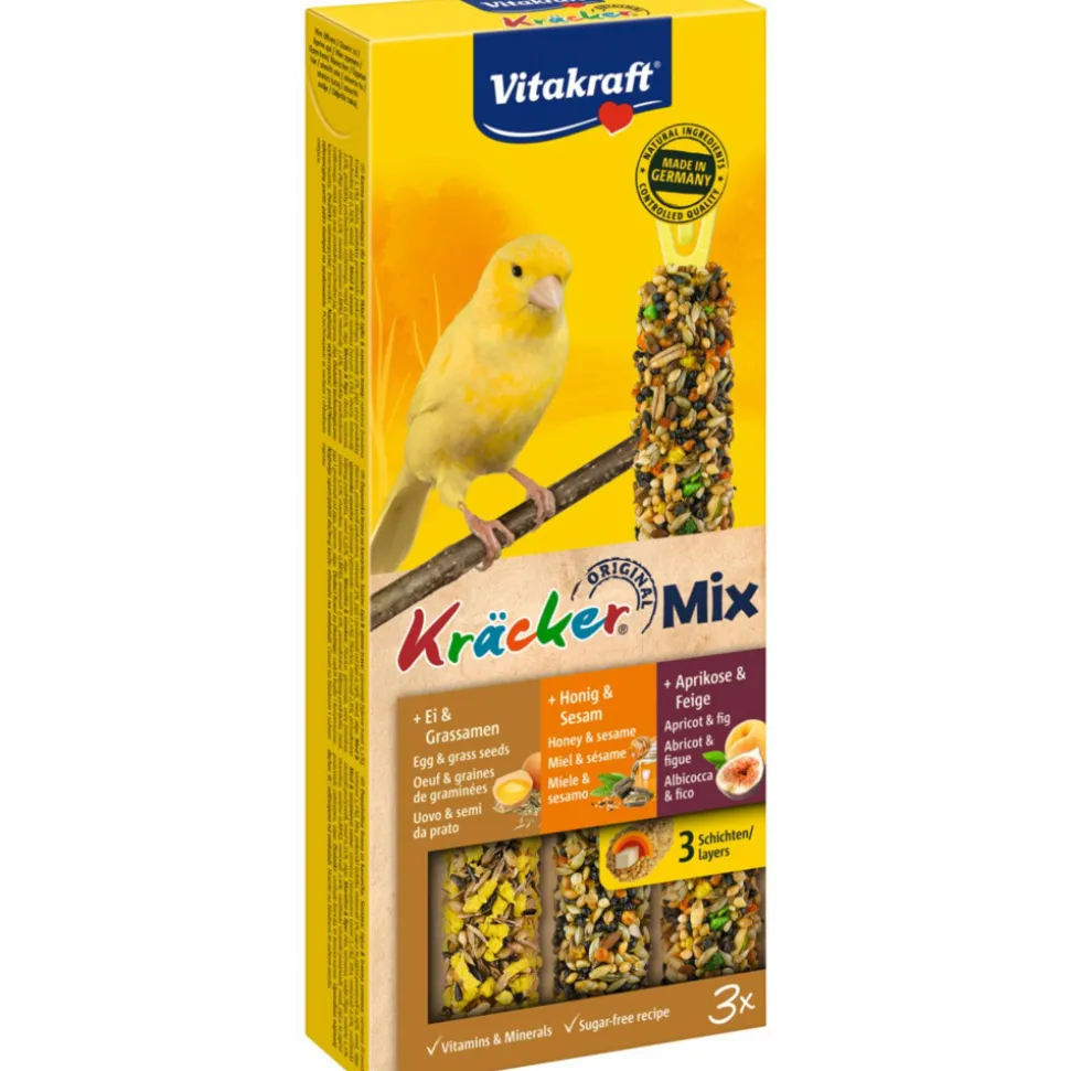Vitakraft Kanarie Kracker Trio Ei - Abrikoos - Honing 3 stuks