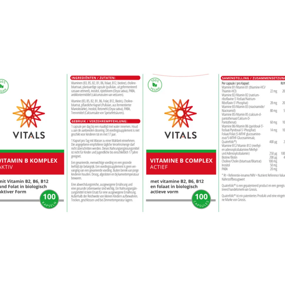 Vitals Vitamine B Complex Actief 100 capsules