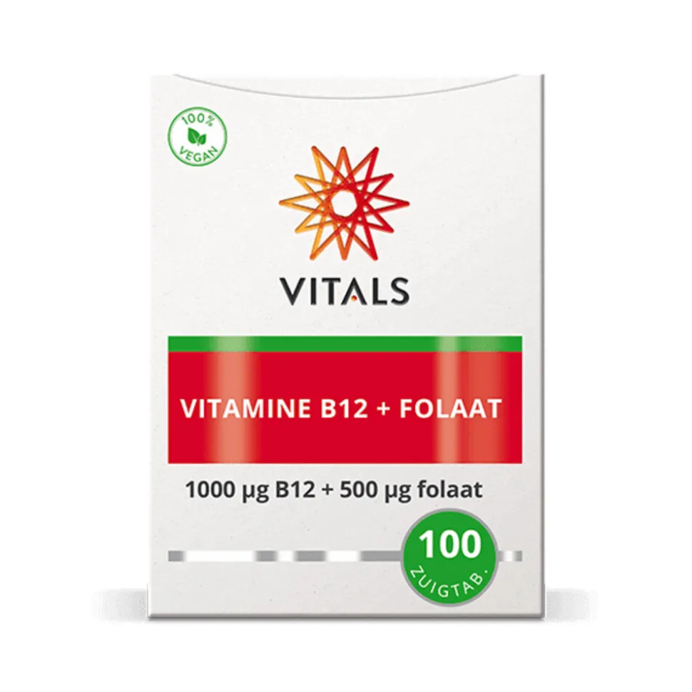 Vitals Vitamine B12 Met Folaat 100 zuigtabletten