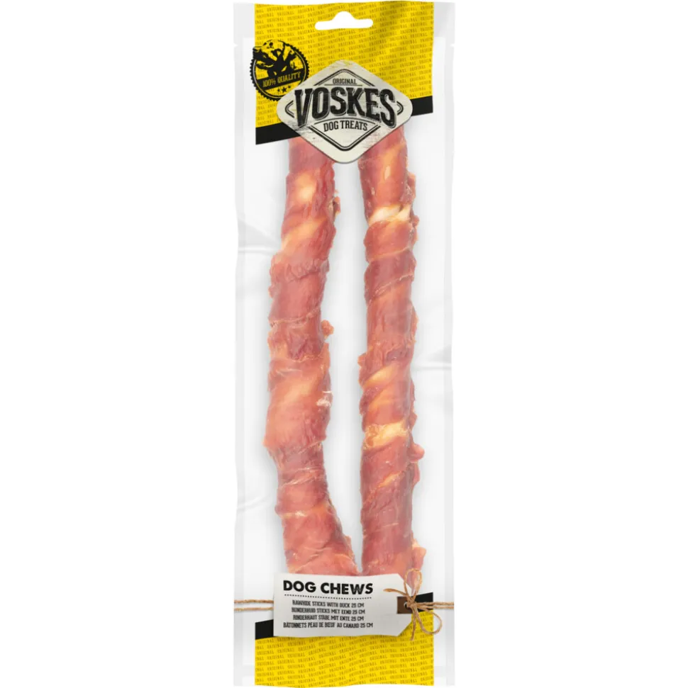 Voskes Stick Runderhuid Eend 25 cm 2 stuks