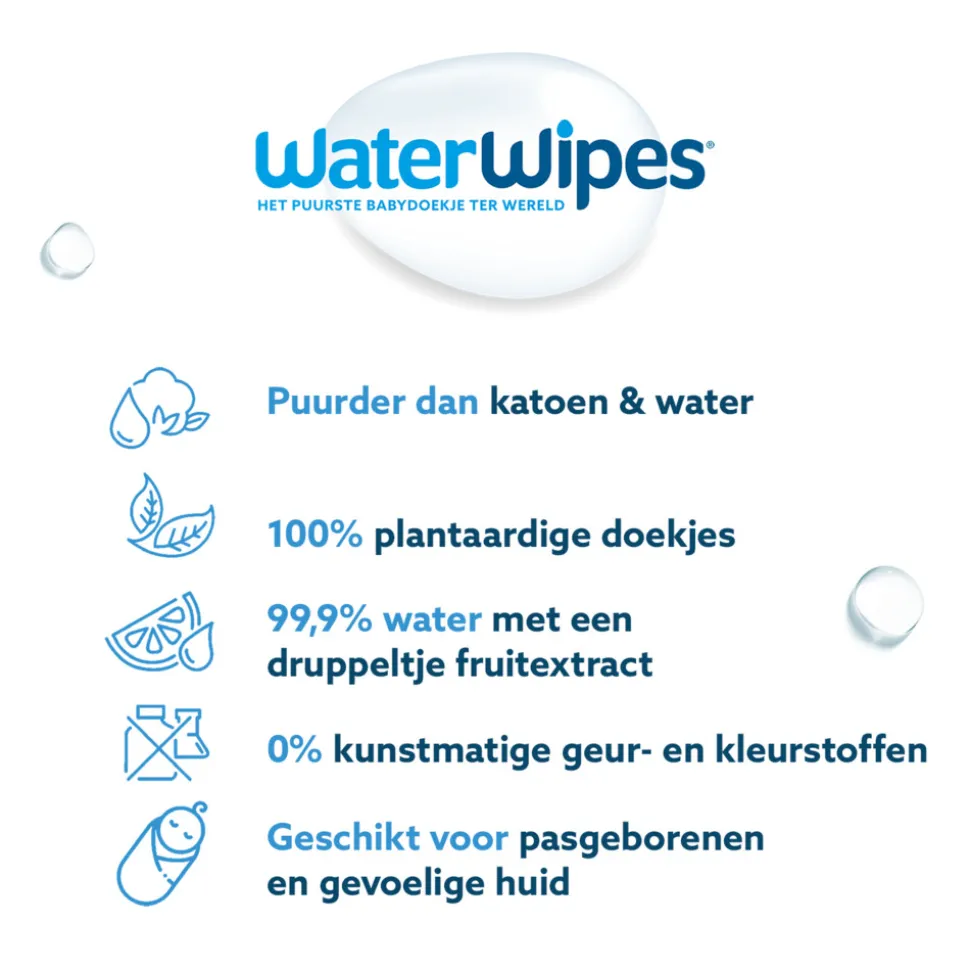 WaterWipes Billendoekjes 9x60 = 540 stuks