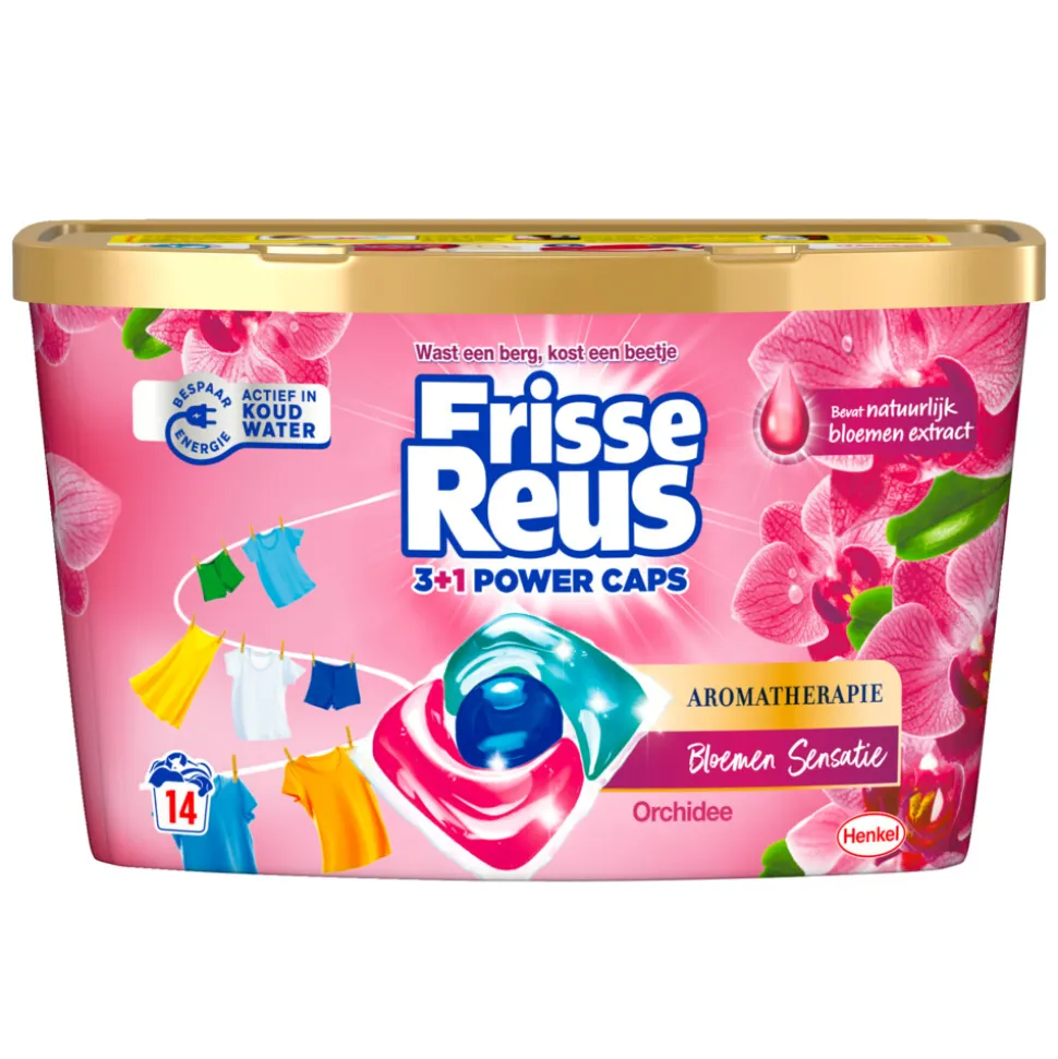 Witte Reus Wasmiddel Frisse Reus 3+1 Power Caps Orchidee 14 stuks