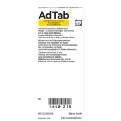 2x AdTab Anti Vlo en Teek Kauwtabletten Hond >5,5-11 kg 3 tabletten