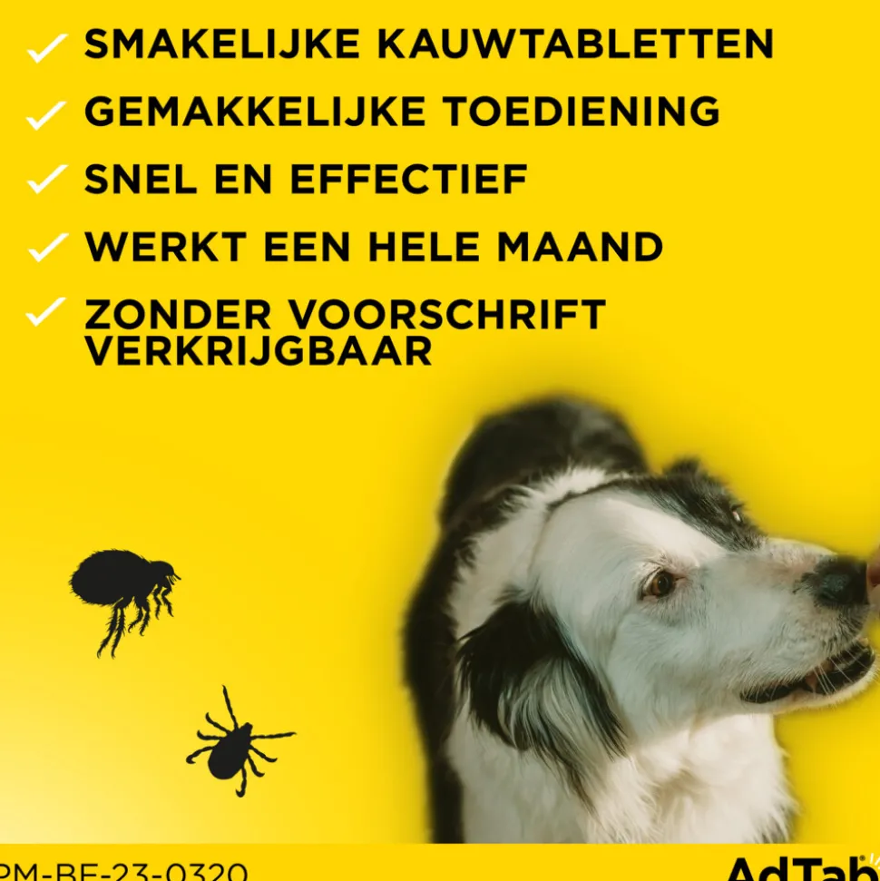 2x AdTab Anti Vlo en Teek Kauwtabletten Hond >2,5-5,5 kg 3 tabletten