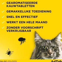 2x AdTab Anti Vlo en Teek Kauwtabletten Kat ><noscript><img width=