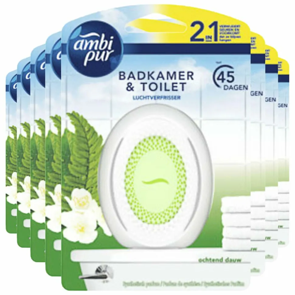 8x Ambi Pur Luchtverfrisser Set & Refresh Ochtend Dauw 7,5 ml