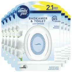 8x Ambi Pur Luchtverfrisser Set & Refresh Katoen 7,5 ml
