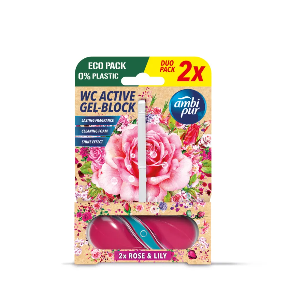 5x Ambi Pur Toiletblok Roos & Lelie 2 stuks