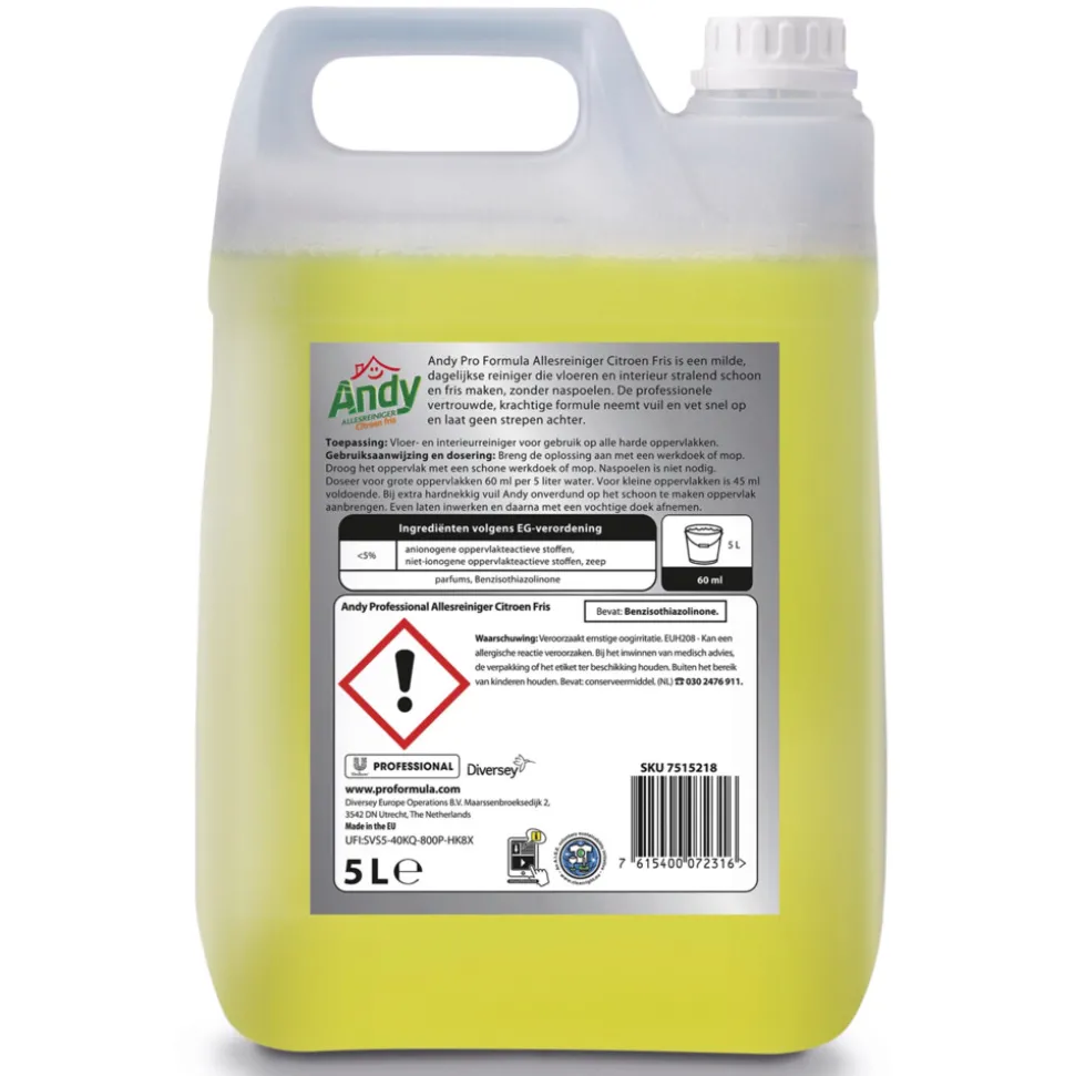 2x Andy Professional Allesreiniger Citroen Fris Pro Formula 5 liter