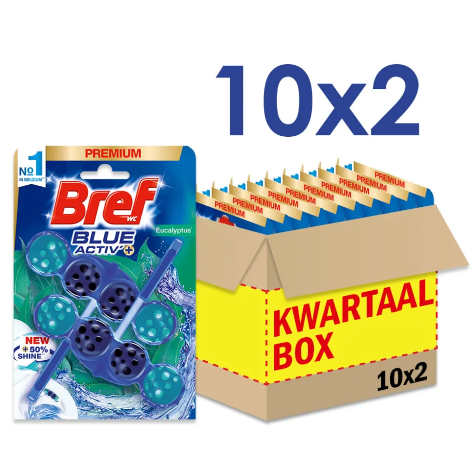 10x Bref Toiletblok Blue Activ Eucalyptus 2 stuks