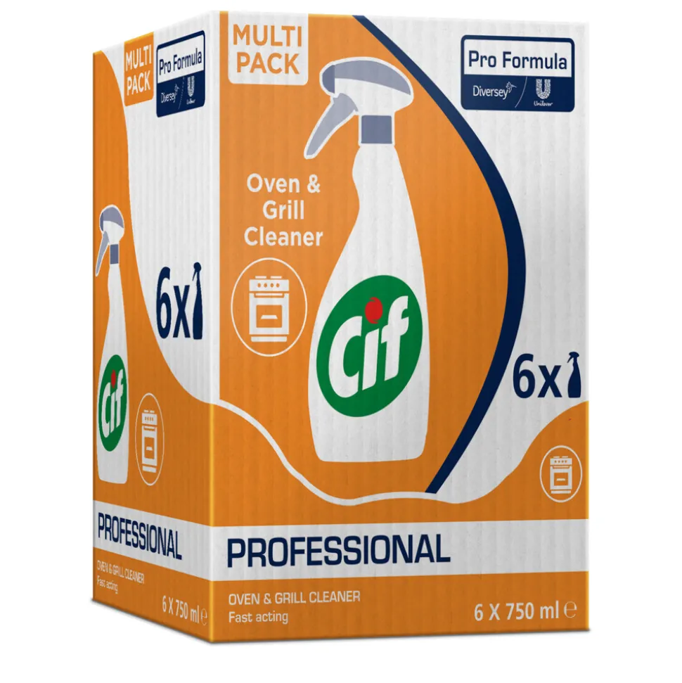 6x Cif Professional Oven -en Grillreiniger Pro Formula 750 ml