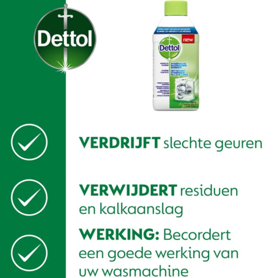 6x Dettol Wasmachine Reiniger Hygiënisch 250 ml