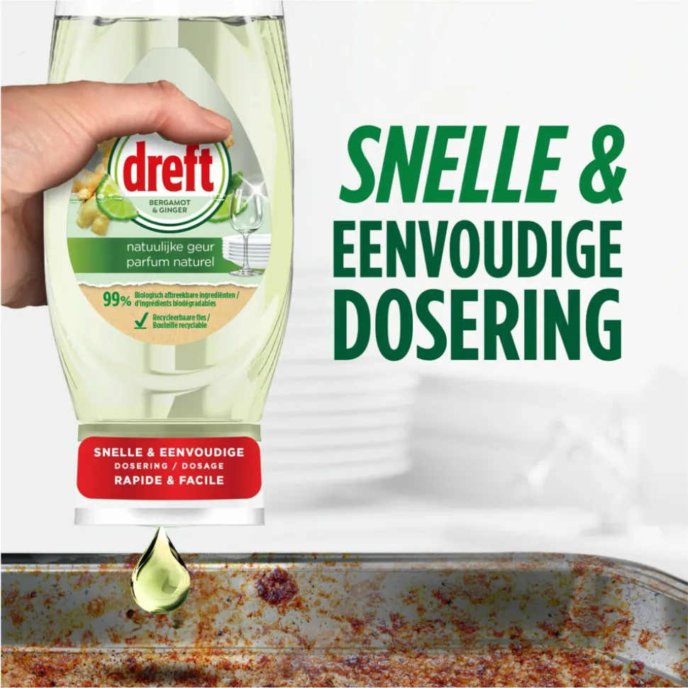 8x Dreft Afwasmiddel Bergamot & Gember 730 ml