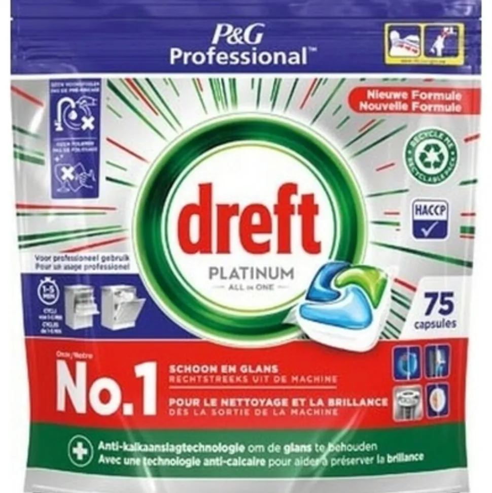 3x Dreft Platinum All In One Vaatwastabletten Regular 75 stuks