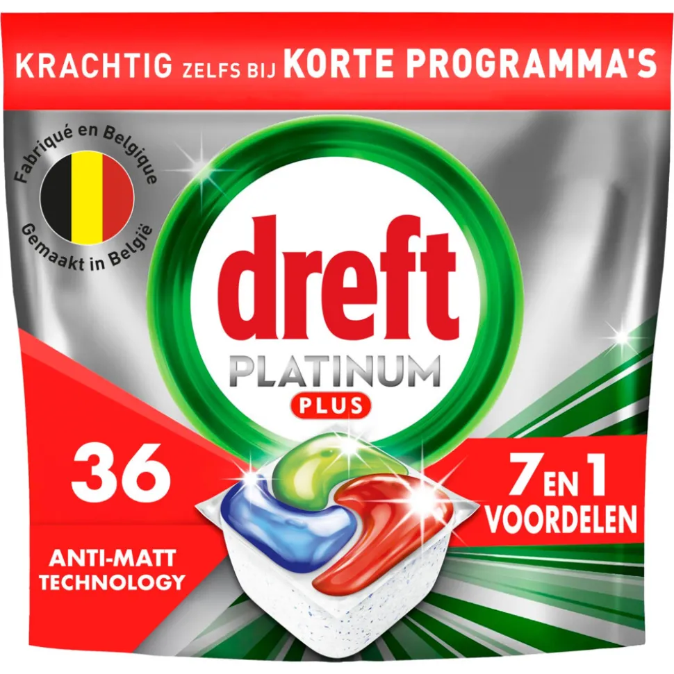 5x Dreft Vaatwastabletten Platinum Plus All In One 36 stuks