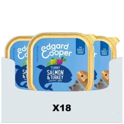 18x Edgard & Cooper Kuipje Vers Vlees Hondenvoer Zalm - Kalkoen 300 gr
