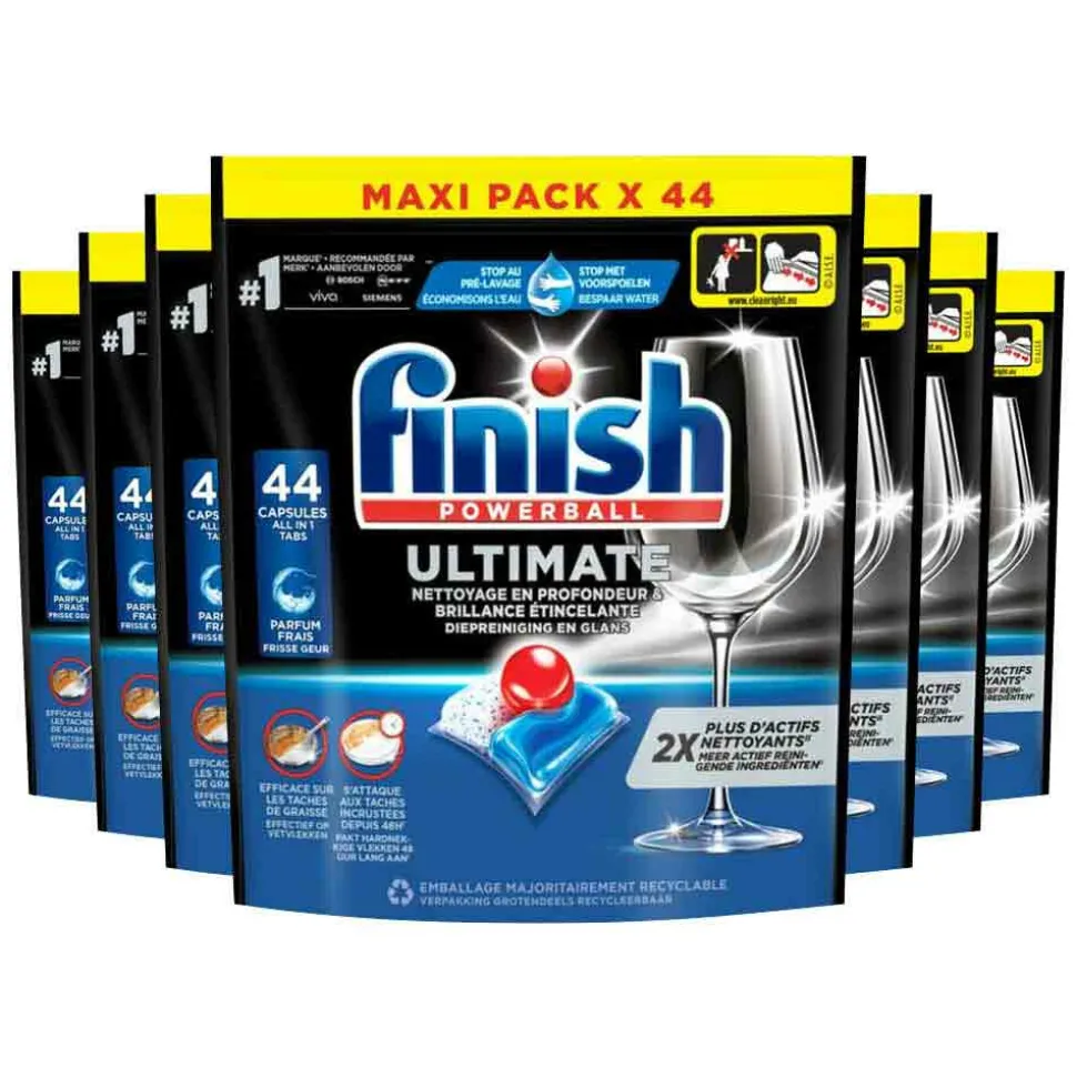 6x Finish Ultimate Vaatwastabletten Regular 44 stuks