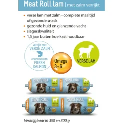 10x Fokker Meat Roll Hondenvoer Nat Lam - Zalm 800 gr