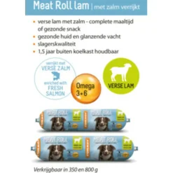 10x Fokker Meat Roll Hondenvoer Nat Lam - Zalm 800 gr