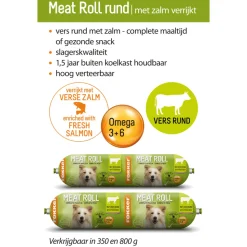 14x Fokker Meat Roll Hondenvoer Nat Rund - Zalm 350 gr