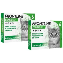 2x Frontline Combo Spot On Anti Vlooien en Teken Druppels Kat vanaf 1 kg 6 pipetten