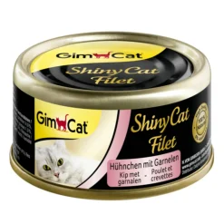 24x GimCat ShinyCat in Jelly Kip & Garnalen 70 gr