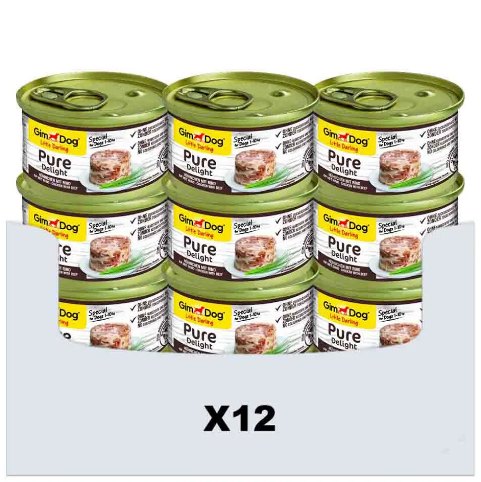12x GimDog Little Darling Pure Delight Kip - Rund 85 gr