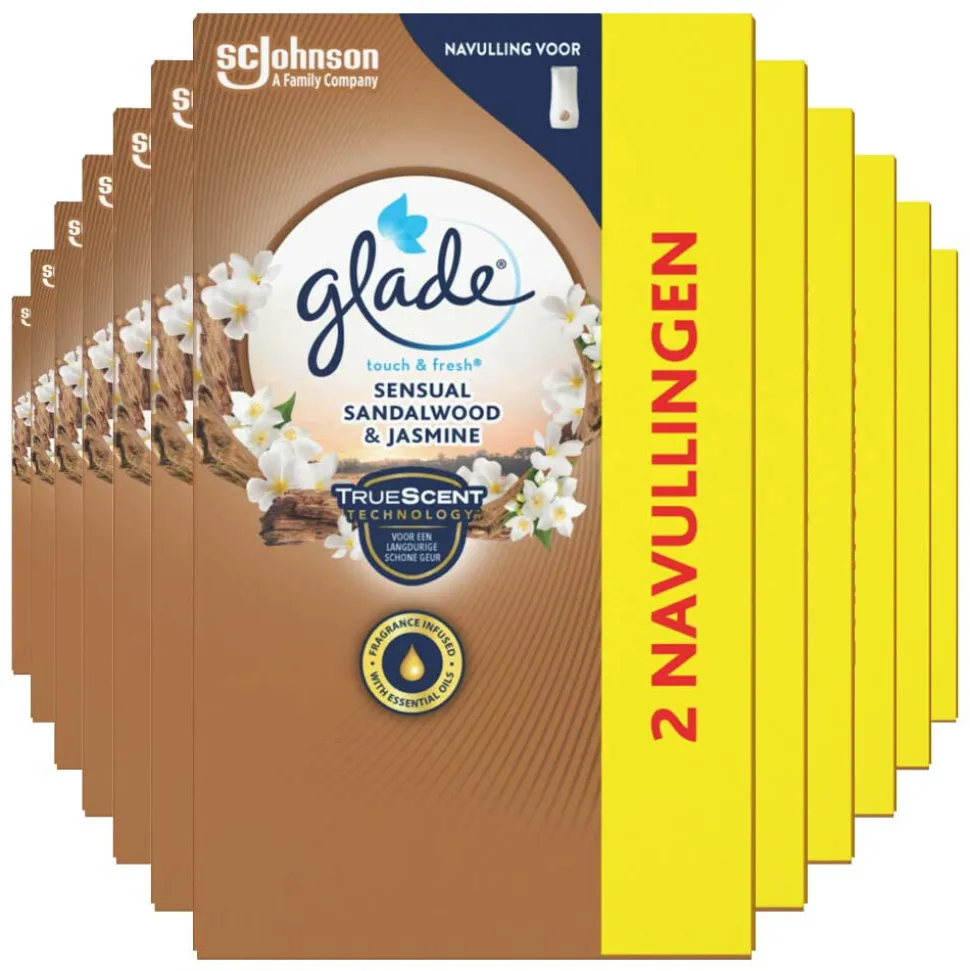12x Glade Touch & Fresh Sensual Sandalwood & Jasmine 10 ml